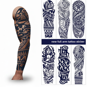 Adesivi per Tatuaggi Temporanei a Tema Erbe e Colori Artistici, Impermeabili e Resistenti al Sudore, Design Moderno e Semplice per Body Art - Product Image 1