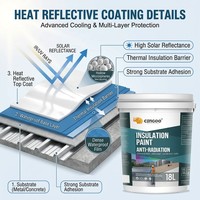 Peinture de toiture isolante thermique à base d'eau, 95 % réfléchissante, résistante aux intempéries, revêtement anti-radiation pour toitures métalliques d'usines et d'entrepôts, OEM