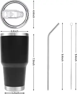 Vasos Térmicos de 30oz al por Mayor desde Almacén en EE. UU. Tazas de Viaje Aisladas de Doble Pared Vaso Duradero con Recubrimiento en Polvo Vasos de Acero Inoxidable para Fiesta - Product Image 4