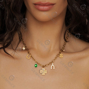Collier Lincy, nouveau, de haute qualité, bijoux fins, délicat, élégant, bon prix, fabrication, <span class=keywords><strong>syndrome</strong></span> de la fille, acier inoxydable - Product Image 5