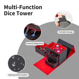 Plateau à dés et boîte de rangement TORSON en cuir PU, portable, avec fermeture magnétique, accessoires, cadeaux pour RPG, PTCG, CCG - Product Image 6