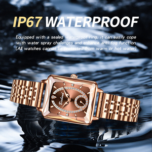 Binbond N105 <span class=keywords><strong>105</strong></span> Nuovo Orologio da Polso da Donna in Oro Rosa, Cinturino in Acciaio Inossidabile, Movimento al Quarzo, Impermeabile, Elegante Orologio da Donna - Product Image 5