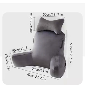 Almohada <span class=keywords><strong>de</strong></span> Lectura Ergonómica Extra Grande <span class=keywords><strong>de</strong></span> 31 Pulgadas con Soporte para el <span class=keywords><strong>Cuello</strong></span> Desmontable <span class=keywords><strong>y</strong></span> Brazos Extraíbles, Lavable, para Descansar en la Cama, Ver Televisión, Jugar Videojuegos <span class=keywords><strong>y</strong></span> Relajarse, Color Negro - Product Image 4