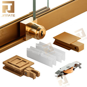 Ensemble de système de roues meubles suspendus quincaillerie de salle de bain accessoires en verre raccords de rangement muraux portes coulissantes armoires - Product Image 5