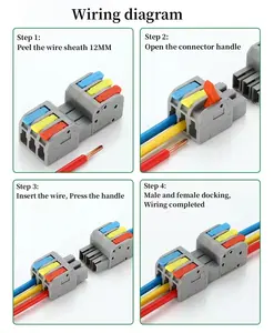 2604D serisi çok renkli erkek ve dişi popo hızlı bağlantı 2 ~ 5P ekleme popo tel bağlayıcı Push-In tel konnektörler
