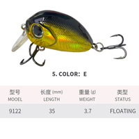 Leurre flottant 35mm 3.7g pour eau douce, leurre dur type minnow pour petite perche 9122