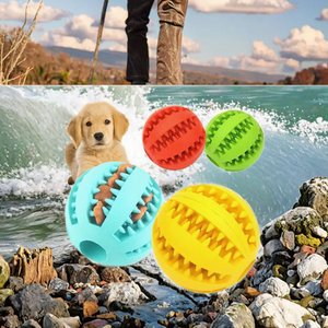 Pelota de Goma para Perros, Dispensador de Golosinas, Comedero Lento, Juguete Interactivo Rodante para Mascotas, para Entrenamiento de Traer - Product Image 3