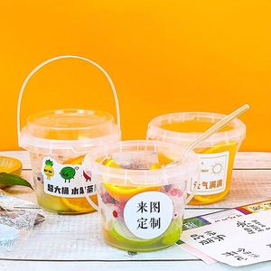 Hot Sales Plus Size 24oz 32oz Fruit Juice <b>Plastic</b> <b>Drink</b> Bucket with Lid 700ml 1000ml Bubble Milk Tea <b>Cup</b> - Product Image 3