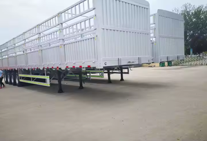 Semirremolque de Caja de Transporte Pesado de 3 Ejes con Paredes Laterales Abatibles para Ganado y Vallas, de Fábrica - Product Image 2