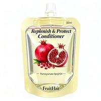 Sachets d'emballage pour après-shampoing avec bec verseur et bouchon à vis, personnalisables avec logo imprimé, recyclables, formats 30ml, 50ml, 100ml