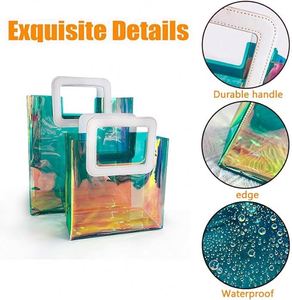 Custom Laser Transparent Colorful PVC <b>Gift</b> Bag, Fashion Small <b>Gift</b> Bags, <b>Gift</b> <b>Wrap</b> Bags for <b>Wedding</b> Souvenir 11.02"x5.3"x9.8" - Product Image 5