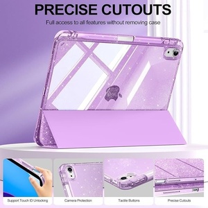 Étui de protection <span class=keywords><strong>avec</strong></span> emplacement pour <span class=keywords><strong>stylet</strong></span>, design pailleté, transparent, résistant aux plis, pour <span class=keywords><strong>iPad</strong></span> 11 et <span class=keywords><strong>Air</strong></span> 10e génération - Product Image 4