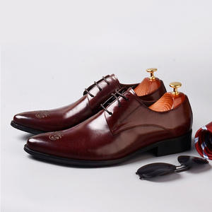 Chaussures habillées pour hommes, chaussures Oxford en cuir de vache véritable de qualité, chaussures de mariage pour hommes - Product Image 1