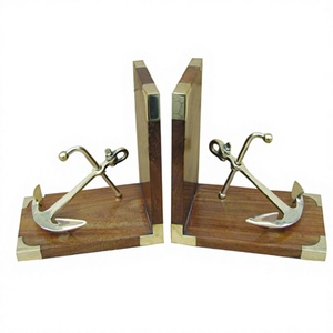 Sujetalibros con Diseño de Ancla de Barco Dorada, Artículo Decorativo para Oficina, Sujetalibros para Revistas y Periódicos, Ideal para Mesa o Escritorio - Product Image 1