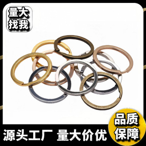 Iron Electroplated Key Rings Round Flat Keychain Accessories Gold Color Multi Specification - Product Image 5