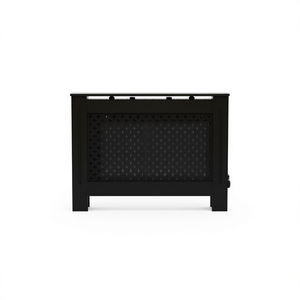 Copertura per Radiatore in MDF Nera 44.1x7.5x31.9 Pollici Rivestimento per Mobili - Product Image 1