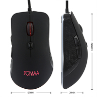 Ratón para juegos con cable JOMAA, 6 botones, óptico, retroiluminado con LED, ergonómico, para mano derecha, USB, para PC y portátil.