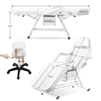 Lit multifonctionnel portatif de beauté de salon de station thermale avec le tatouage de prix usine de tabouret et la chaise faciale pour l'usage de table de massage