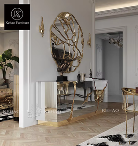 Foshan Modern <strong>Cheap</strong> Buffet Dining <strong>Sideboard</strong> Buffet Cabinets Luxury Gold Steel Black <strong>Sideboard</strong> Console - Product Image 3
