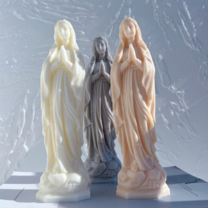 Stampo in Silicone per Candele a Forma di Statua della Vergine Maria, Figurine Cattoliche della Beata Vergine Maria, Stampo per Candele Nostra Signora di Lourdes - Product Image 3