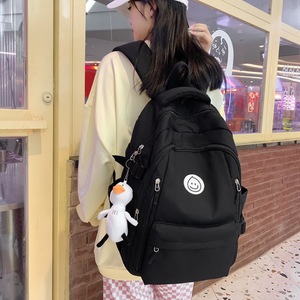Sac à dos minimaliste de style coréen pour femmes, couleur unie, imperméable, grande capacité, sac d'étudiant, utilisation pour les voyages d'affaires - Product Image 4