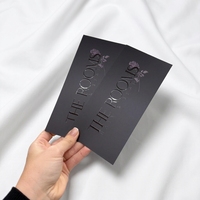 Porte-carte-cadeau de luxe en carton noir, enveloppe avec impression UV sélective, emballage pour carte de membre de salon de beauté
