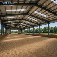 Arena ecuestre interior de gran envergadura con diseño de estructura de acero flexible para proyectos profesionales de equitación