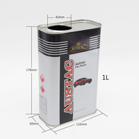 Bidon carré en métal de 1L imprimé sur mesure, anti-fuite, pour l'emballage de lubrifiants, pour huile moteur entièrement synthétique automobile