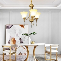 Lustre suspendu vintage en laiton avec abat-jour en verre baril, style américain créatif, hauteur réglable, pour hall d'hôtel, salon, villa