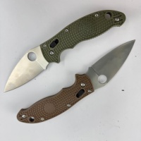 Couteau de poche de camping durable C101 avec bouton poussoir, outil EDC double fonction pliable, poignée ergonomique texturée et lame tranchante