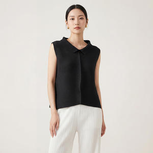 PY 2026 Novedades: Blusa Casual Holgada Ecológica para Mujer, con Cuello Camello, Elegante, con Dobladillo Irregular y Manga Corta, Ropa al por Mayor - Product Image 2