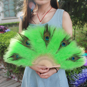 Éventail en plumes <span class=keywords><strong>de</strong></span> <span class=keywords><strong>paon</strong></span> douces et moelleuses, teint sur mesure, accessoires <span class=keywords><strong>de</strong></span> danse pour burlesque, décoration <span class=keywords><strong>de</strong></span> mariage et <span class=keywords><strong>de</strong></span> fête - Product Image 2