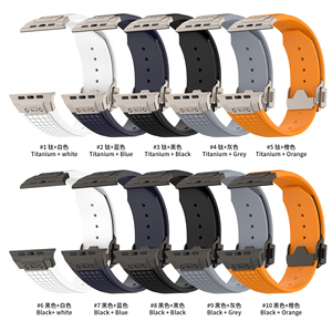 RYB Nuovo Cinturino di Lusso in FKM per <span class=keywords><strong>Apple</strong></span> <span class=keywords><strong>Watch</strong></span> <span class=keywords><strong>Serie</strong></span> 10 7 8 9, Morbido Cinturino Sportivo in Silicone per Smartwatch, Misure 46mm 42mm 49mm - Product Image 4
