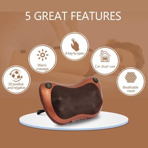 Masseur cervical, oreiller de massage par acupression, coussin de massage électrique multifonctionnel, massage pétrissant, relaxant pour le cou <span class=keywords><strong>et</strong></span> les épaules - Product Image 5