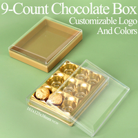 Boîte à chocolat transparente YUZMEI, 9 pièces, boîtes d'emballage pour baklava, boîte de présentation rectangulaire, boîte en acrylique pour biscuits, donuts