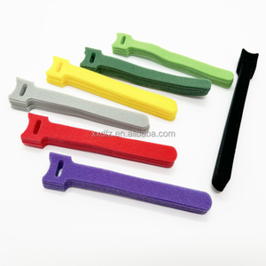 후크 및 루프 케이블 스트랩이 있는 친환경 다목적 케이블 타이즈 홈 오피스용 맞춤형 로고 재사용 전선끈 정리함 - Product Image 3