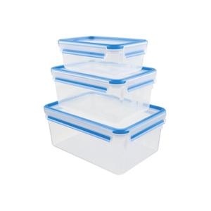 Emsa Clip & Close <b>Food</b> <b>Storage</b> <b>Container</b> Set 1.0l 2.3l 3.7l Blue 3 Piece - Product Image 1