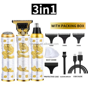 Juego de afeitadoras eléctricas 3 en 1 para hombre, cuerpo de metal <span class=keywords><strong>completo</strong></span> a la moda con una sola hoja para afeitarse y recortar la nariz para el cuidado de hoteles y autocaravanas - Product Image 3