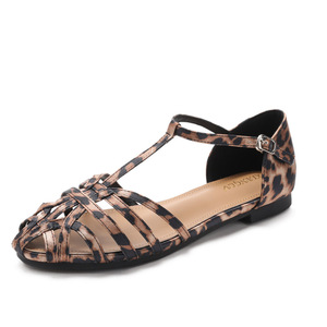 Sandalias romanas de verano para mujer, a la moda, para vacaciones, tejidas, con punta abierta, transpirables, con un solo botón. - Product Image 6
