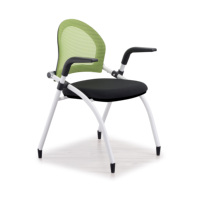 Chaise de formation pliable personnalisable sans accoudoirs ni accoudoirs de type dossier en maille pour écoles et bureaux