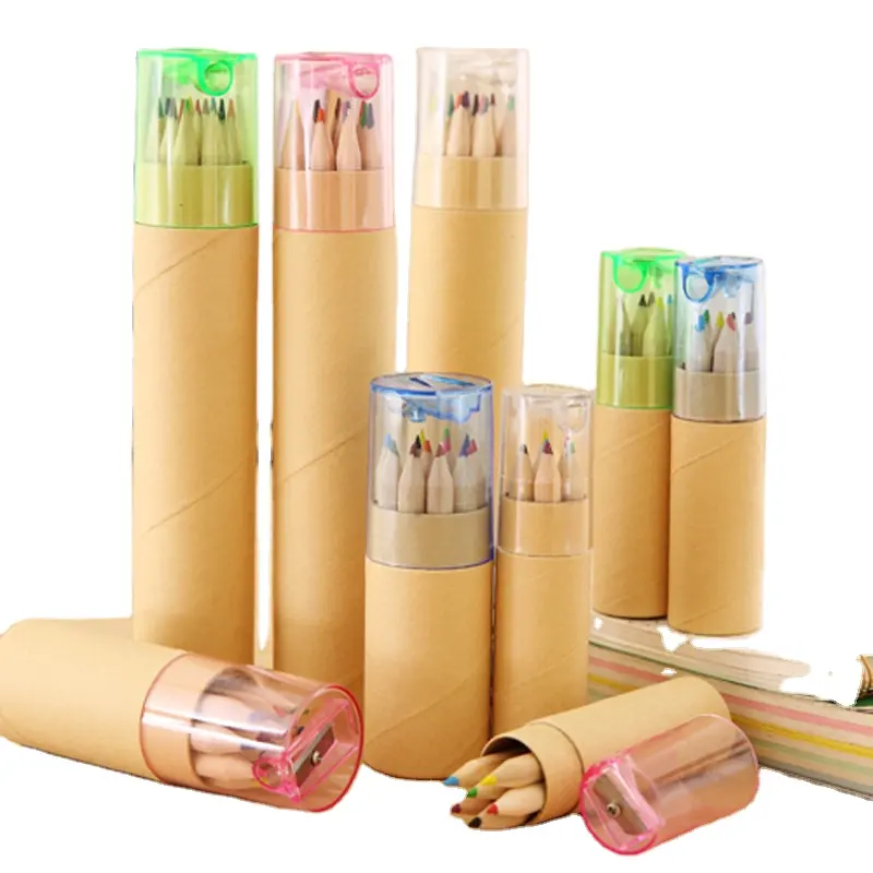 Mini Colored Pencils with Sharpener in Tube Portable Drawing Colored Pencils for Kids Art Pencils for Kids