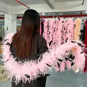 Boa de Plumas de <span class=keywords><strong>Avestruz</strong></span> Teñidas a Medida de Alta Calidad, 6, 8, 10, 12, 15 Capas, 2 Metros, Plumas de Gallo, Accesorio para Disfraces, Fiestas y Bodas - Product Image 5