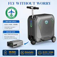 Valise à roulettes 40L avec batterie amovible, cadenas de voyage douanier, vitesse maximale 10 km/h, pour déplacements professionnels, stock UE