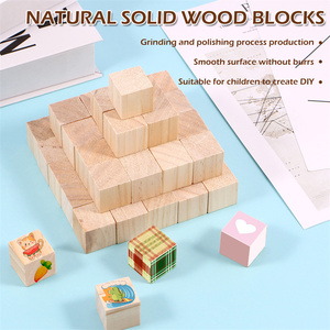 Vente en gros de cubes carrés en bois naturel non finis pour le bricolage et la fabrication de puzzles - Product Image 2