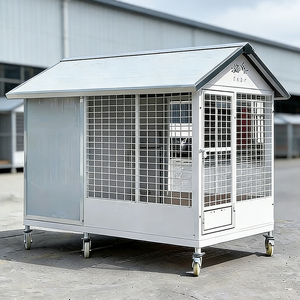 Cages pour chiens de taille moyenne et grande, grand enclos pour berger allemand, cages pour animaux de compagnie d'extérieur ; cages pour chiens en acier carbone à palettes métalliques - Product Image 1