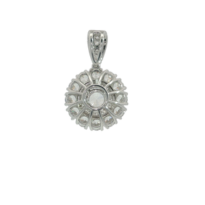 Montura colgante de centro vacío de diamantes cultivados en laboratorio con ajuste de Halo redondo clásico de oro de 18 quilates para ocasiones de regalo - Product Image 5