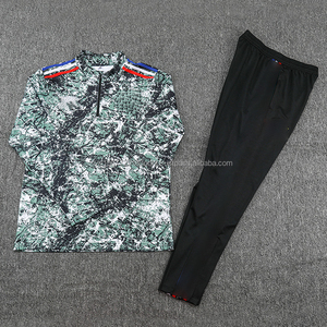 Conjunto de Traje de Entrenamiento de Fútbol de Manga Larga con Estampado y Media Cremallera, Transpirable, de Secado Rápido, con Logotipo de Club Personalizado, Ropa de Competición al por Mayor - Product Image 1