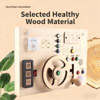 Certification CE CPC Montessori Jouet éducatif précoce en bois Simulation de volant de voiture Éclairage LED pour enfants Tableau occupé