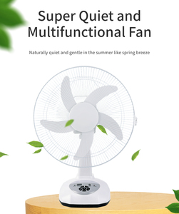 16 Zoll Wiederaufladbarer Tragbarer Tischventilator 9-Stufen 6V AC/DC <span class=keywords><strong>Solar</strong></span> Schreibtischventilator Wiederaufladbarer Kunststoff-Tischventilator LED-Licht Hotels - Product Image 3