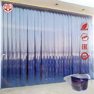 Pvc الفريزر الستار قطاع شفافة Pvc باب مزود بسلك حاجز الستار شرائط من البلاستيك OEM واضح الباردة غرفة ستارة بولي كلوريد الفينيل 200 مللي متر لفة